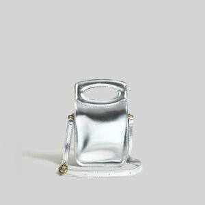 Madewell Toggle Bag in Silver Specchio Leather